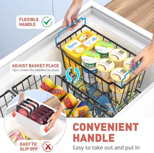 Goovilla Freezer Organizer Bins for 5-7 Cu.FT Chest Freezer, 4 Pack Black - Image 4