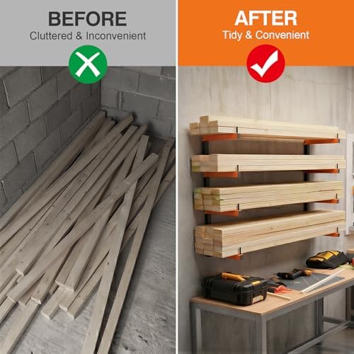 Housolution 4-Level Lumber Storage Rack - 4 Pack Holds Up 400LBS - Image 4