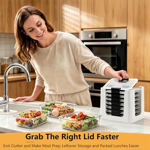 Food Container Lid Organizer for Rubbermaid Brilliance Nap-on Lids - Image 2