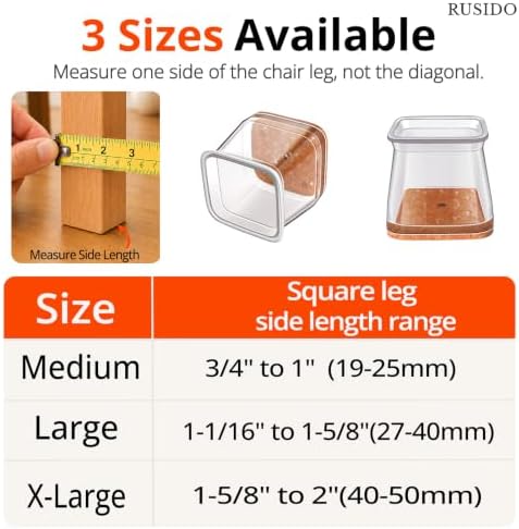 Chair Leg Floor Protectors Square for Hardwood Floors 35 Pcs Large - Image 4
