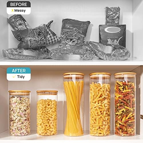 Vtopmart 70oz Glass Food Storage Jars with Airtight Bamboo Lids, 3 Pack - Image 5