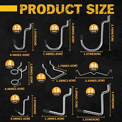 ELEAD 260 Piece Pegboard Hooks 1/8 and 1/4 inch Peg Board Organizer Accessories with Pegboard Bins for Organizing Various Tools in The Garage, Workshop & Craft Room - Image 6
