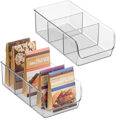 iDesign Stackable 3-Section Divided Storage Bin, Set of 2, Clear by iDesign