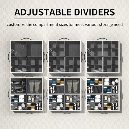 Aokeyee Shoe Organizer for Closet,2 Pack Foldable Shoe Storage Organizer Box Bin with Adjustable Dividers and Clear Cover, Fits up to 16-32 Pairs - Image 2