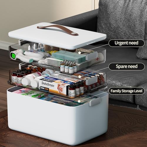CTIME 3-Tier Medicine Organizer - Portable Medicine Cabinet with Handle - Image 2