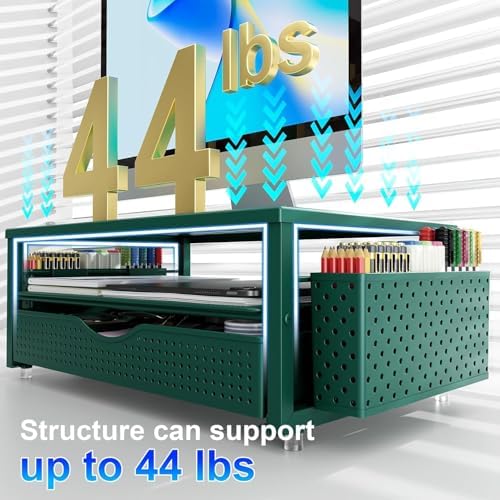 gianotter Desk Organizers and Accessories, Monitor Stand with Drawer and 2 Pen Holder, Desktop Organizer Suitable for Offices and Dormitories (Green) - Image 6