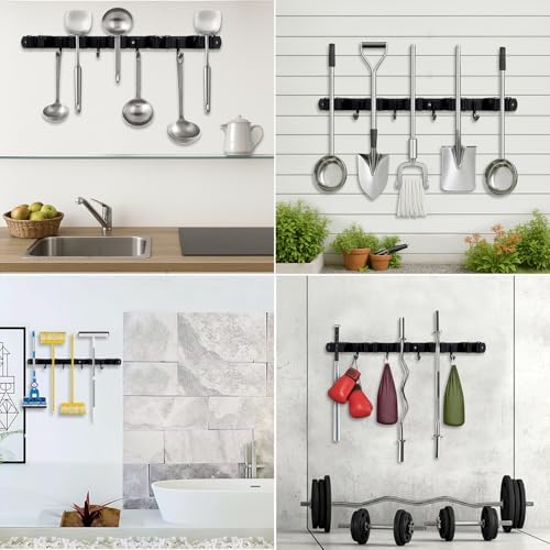 SUS304 5 Racks and 4 Hooks Mop and Broom Holder Wall Mount - Image 6