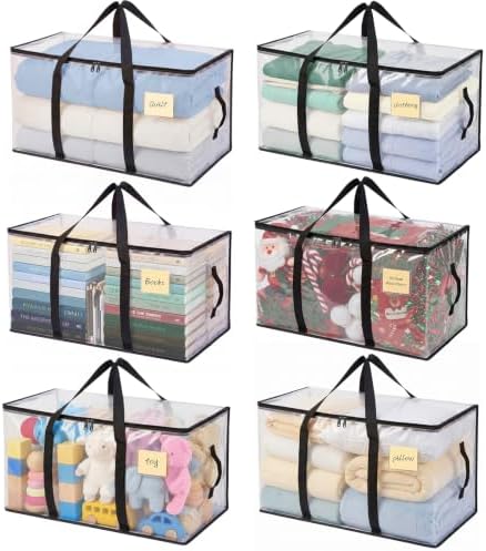 Clear Moving Bags Heavy Duty Extra Large 6-Pack, 110 LBS Load Storage Bag by Unknown