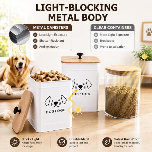 Dog Food Storage Container 6.7"W x 9.3"H Airtight Metal Canister - Image 5