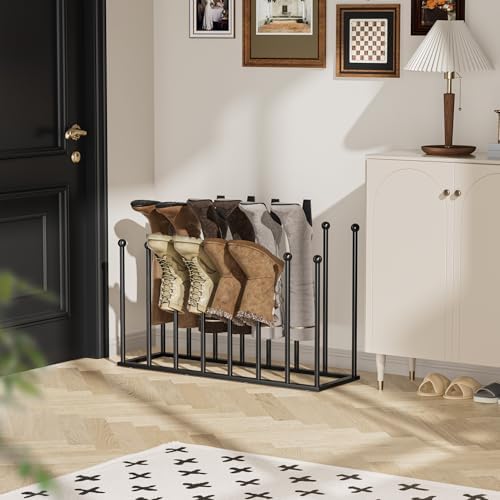 Freestanding Boot Rack, Shoe Storage Organizer Fit for 8 Pairs, Black - Image 7