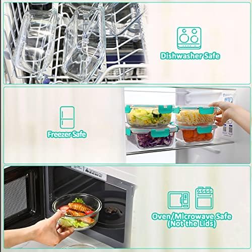 M MCIRCO 24 Piece Glass Food Storage Containers with Lids,Green - Image 4