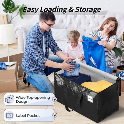 ukeetap 16 Pack Extra Large Clothes Storage Bins with Lids, Black - Image 5