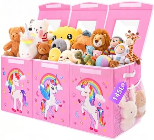 Livole Large Toy Box Collapsible Kids Toy Chest Bins with Lid & Divider by Livole