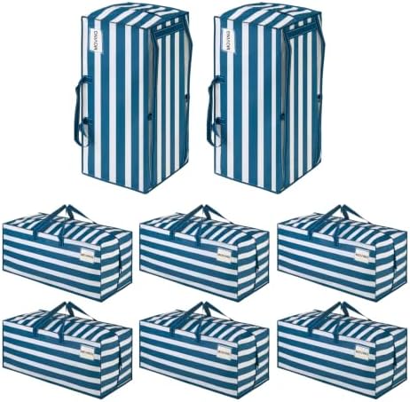 VENO 8 Pack Heavy Duty Moving Bags with Backpack Straps, Zippers & Handles, Extra Large Packing Bags for College Dorm Essentials, Moving Supplies Alternative to Cardboard Moving Boxes by Veno