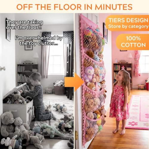 Ofiray-home Cotton Over The Door Stuffed Animal Storage - Image 2