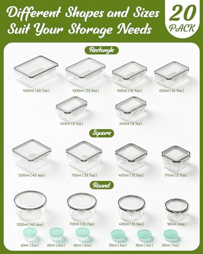 Canfanni 40 Piece Food Storage Containers with Lids, BPA-Free - Image 2