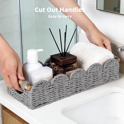 CubesLand Bathroom Basket Organizer, Toilet Tank Basket W/Cut Out Handle - Image 2