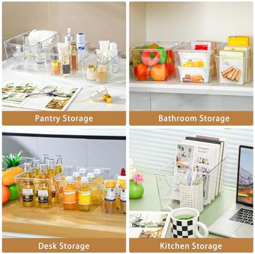 Freebat 12 Pack Pantry Organization and Storage,Clear Plastic Storage Bins - Image 6