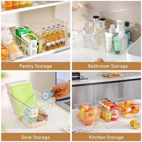 Freebat 12 Pack Pantry Organization and Storage,Clear Plastic Storage Bins - Image 5