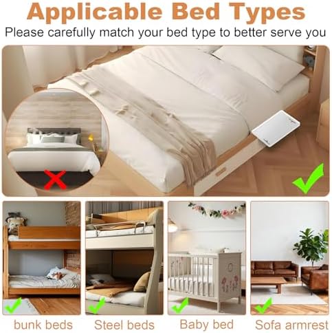 2 Pcs Bedside Shelf for Dorm Bunk Bed, Clip On Nightstand, Bed Side Table Tray Organizer, College Dorm Room Essentials for Girls/Guys, Bedside Tray with Cable Management for Dormitory, Back to School - Image 4