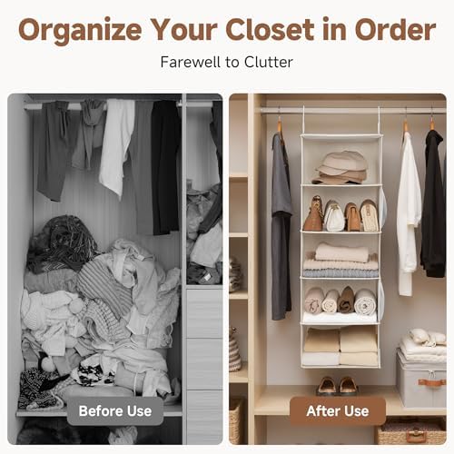 StorageWorks Hanging Closet Organizer for Small Closets, 5 Shelf - Image 6
