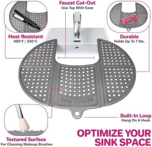 Sink Topper Bathroom Sink Cover for Counter Space, Standard Silver - Image 6