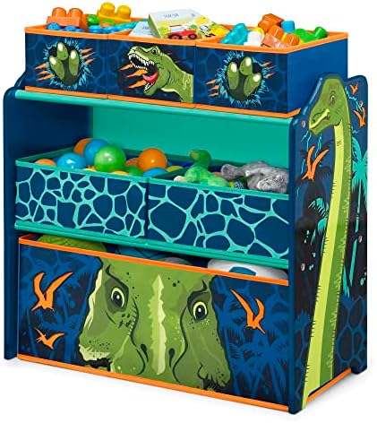 Delta Children Dinosaur Design & Store 6 Bin Toy Storage Organizer - Greenguard Gold Certified - Image 3