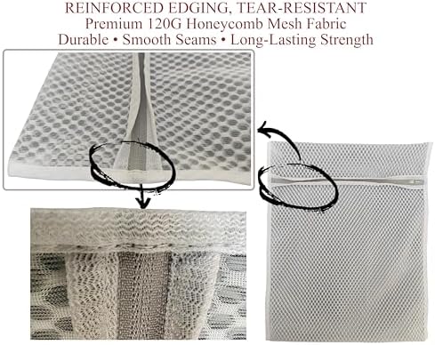 Mesh Laundry Bags for Delicates – 3 Pack (12”×16”) with Color-Coded Zippers, Protects Clothes from Damage, Breathable Honeycomb Mesh, Washer & Dryer Safe bags - Ideal for Bras, Lingerie & Socks - Image 5
