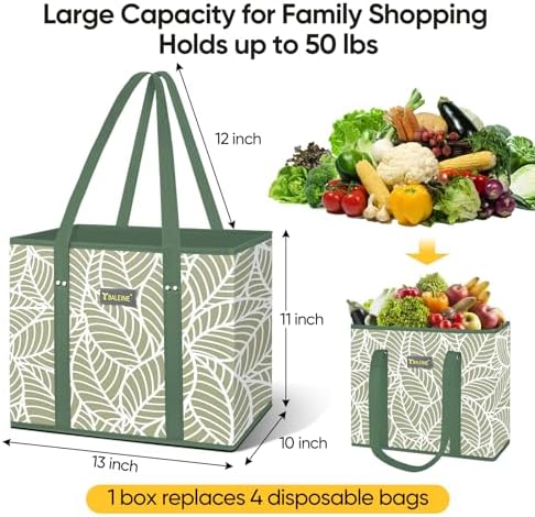 BALEINE 3PK Reusable Grocery Bags, Heavy Duty Shopping Tote Bag - Image 2