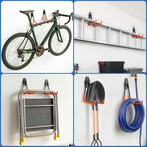Garage Hooks Heavy Duty, 4 Pack Large 7.5 Inch Ladder Hooks Orange - Image 6