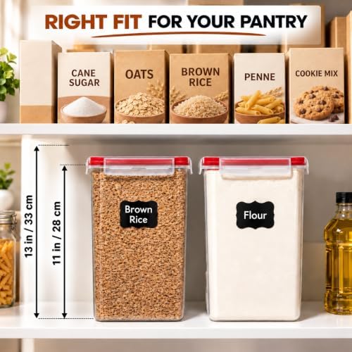 2 PC [7 Qt/ 6.5L/ 220 Oz] Large Flour Storage Containers with Airtight Lids - Image 5