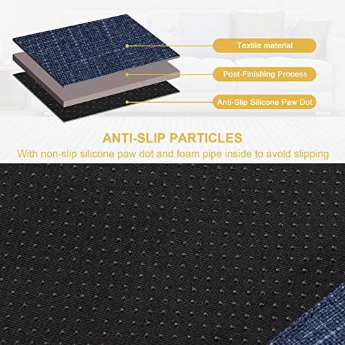 Sofa Armrest Organizer Non-Slip Remote Control Holders for Recliner Couch Chair Armchair Caddy with 5 Pockets for Table,Cell Phone,Ipad,Magazines,Books (Navyblue, 13 x 35 Inch) (Pack of 2) - Image 3