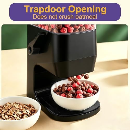 Cereal Dispenser Countertop 1 Pack, Dry Food Dispenser Snack Organizer, Slim Cereal Containers Storage Dispenser with Lids for Pantry, Kitchen Organization Oatmeal Nut Granola Candy, Black - Image 7
