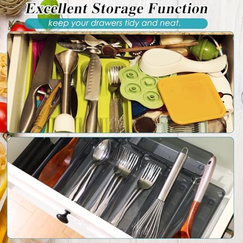 Maitys 12 Pcs Plastic Drawer Organizers, Silverware Tray, 9 x 3 x 2", Black - Image 5