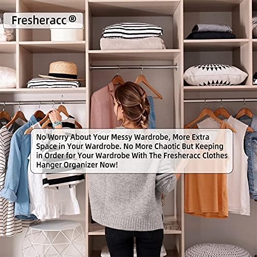 Clothes Hanger Organizer Holder for Space Saving, Fresheracc Hanger Triangle Storage Bag with Handles for Closet Tidier Laundry Rooms Wardrobe Drying Rack, Waterproof Container (Square Grey) - Image 6