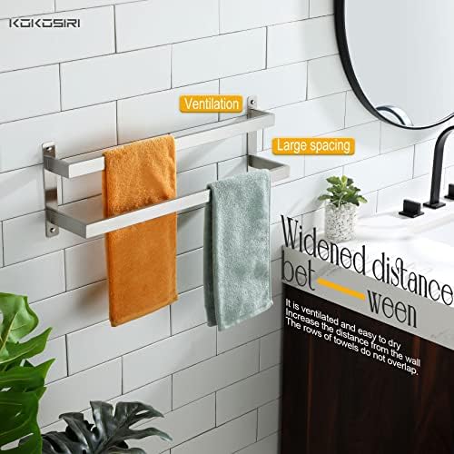 KOKOSIRI Bath Towel Bars Bathroom 2-Tiers Ladder Towel Rails 24-Inch Towel Holders Wall Mounted Towels Shelves Rack Brushed Stainless Steel, B5008BR-L24 - Image 6