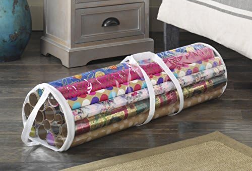 Whitmor 6044-4924 Clear Gift Wrap Organizer - Zippered Storage for 25 Rolls (Pack of 6) - Image 2