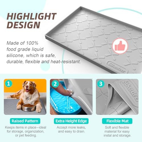 SIKADEER Waterproof Under Sink Mat 40" x 22" Silicone Mat Cabinet Protector - Image 4