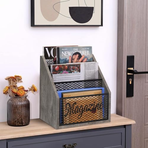 YINMIT 3 Tier Magazine Rack, Stepped Magazine Holder Floor for Home Storage - Image 5