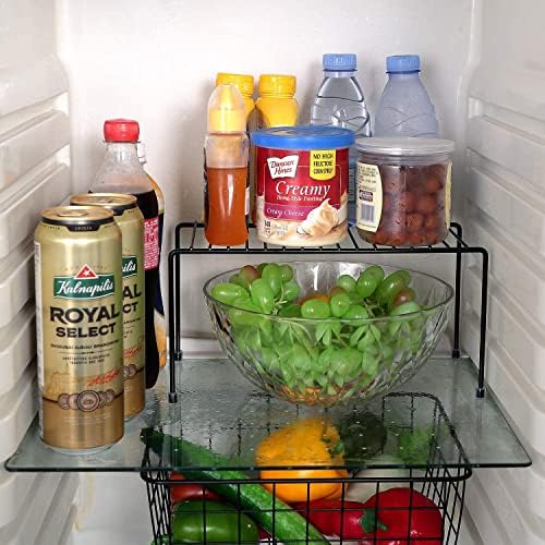 SIBAO Kitchen Shelves, Cabinet Organization Mini Storage Shelf, Storage Rack Organizer for Kitchen, Fridge, Cabinet, Bathroom (Black 4) - Image 5