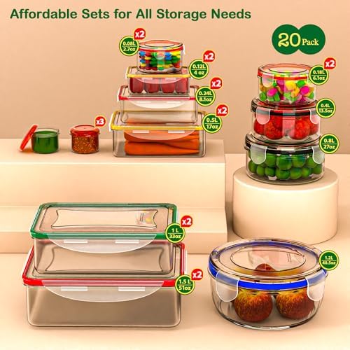 RockBerry 40 PCS Food Storage Containers with Lids (20 Boxes-20 Lids) - Image 2