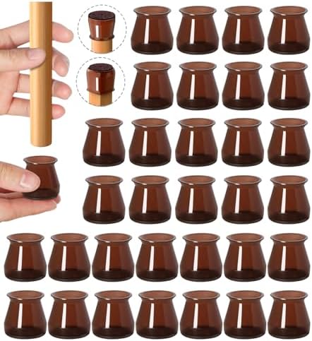 OASMU 32 Pcs Chair Leg Floor Protectors for Hardwood Floors Brown Small by OASMU