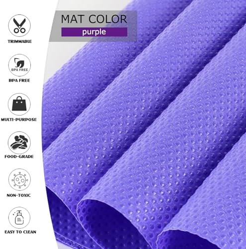 Daixer 20Pcs Refrigerator Liners, Washable Fridge Liner Shelf Mats Refrigerator Pads for Cupboard Cabinet Drawer Home Kitchen Accessories Organization (Purple) - Image 3