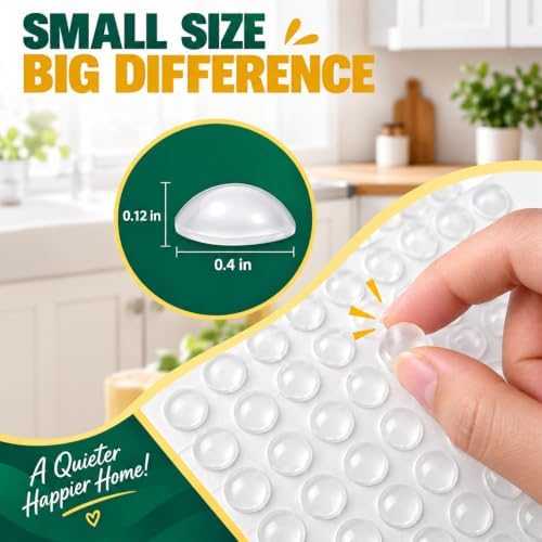 Cabinet Door Bumpers 300PCS Self Adhesive Bumpers Pads 0.4inch Round - Image 2