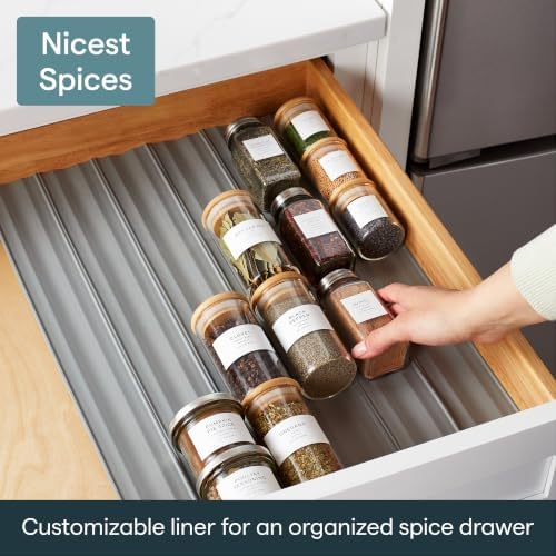 YouCopia SpiceLiner Spice Rack Drawer Organizer (Universal Fit 10’ Roll),Gray - Image 2