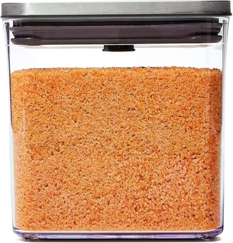 OXO Steel POP Container Big Short Sqaure - 2.8 Qt for Cereal, Grains and More Grey (Pack of 8) by Unknown