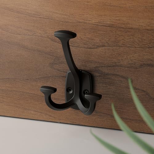 HARPOON 3 Pack Triple Prong Wall Hooks Matte Black Coat Towel Hooks - Image 6