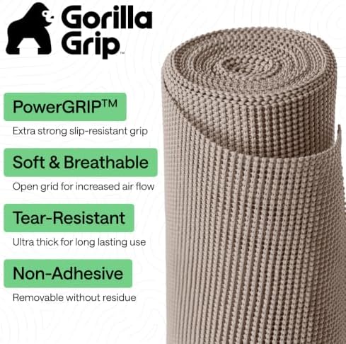GORILLA GRIP powerGRIP Drawer Shelf and Cabinet Liner, 12"x10', Beige - Image 2