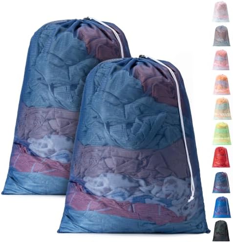 2 Pack Mesh Travel Laundry Bag 24" x 36"Extra Large Dirty Clothes Organizer by Unknown
