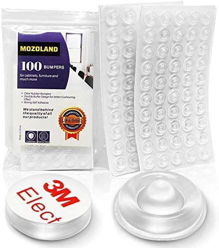 100 PCS Clear Cabinet Door Bumpers - Soft Close Self Adhesive Sound Dampening Rubber Pads for Drawers, Cabinets, Glass Tops, Picture Frames by Unknown